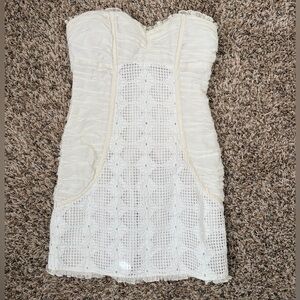 Vintage bebe Strapless Cream Dress